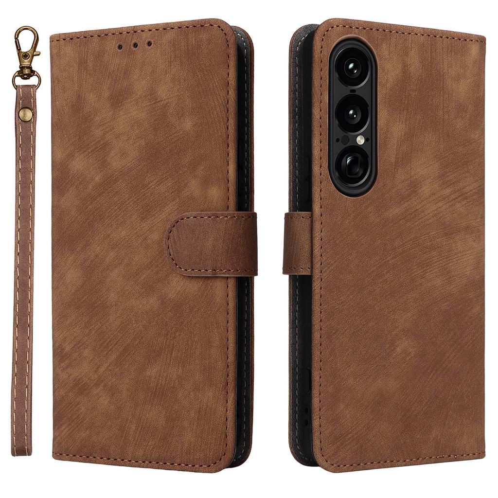 For Sony Xperia 1 VII Case Wallet RFID Blocking PU Leather Cover Stand with Strap