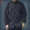 Мужской пиджак с длинными рукавами из хлопка и льна в стиле Тан - весенний пиджак Чжуншань в стиле ретро в китайском стиле