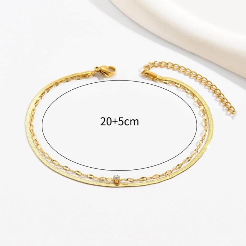 Простая мода золотого цвета, змеиная цепочка, многослойный набор ножных браслетов, 2 комплекта браслетов, женские украшения для ног