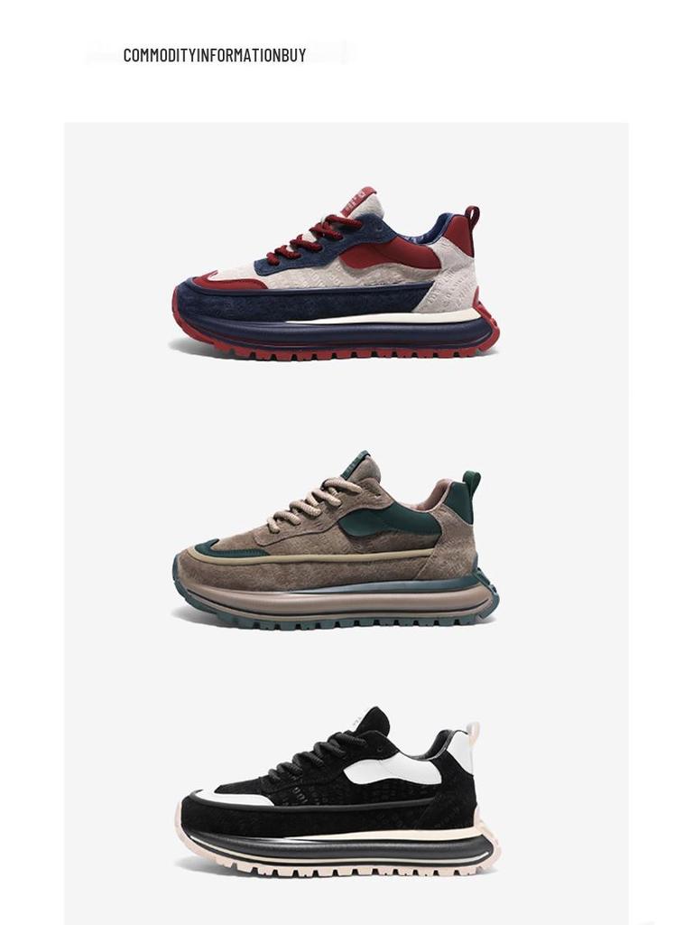 Мужские ретро кроссовки колор-блок: Весенние повседневные уличные кроссовки на толстой подошве для увеличения роста