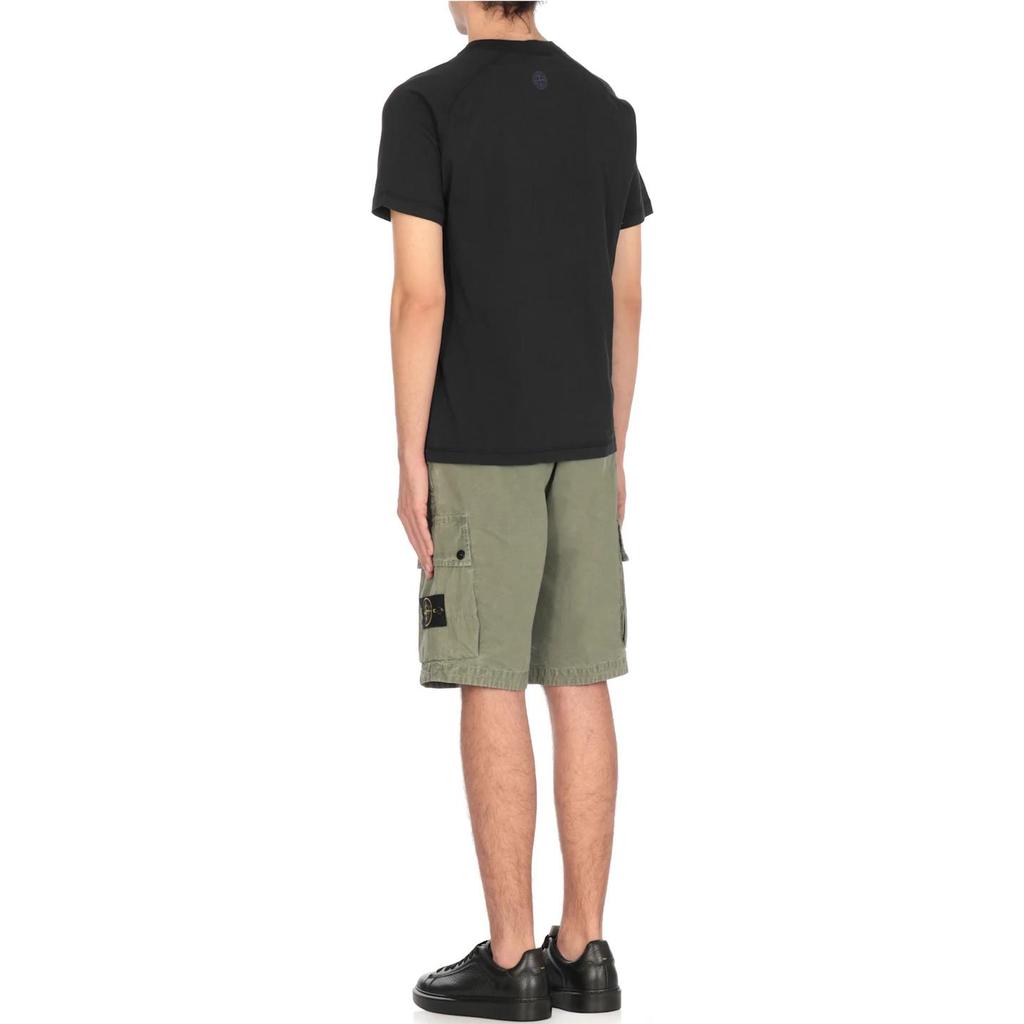 STONE ISLAND Мужская футболка с коротким рукавом реглан и принтом букв Ss25, с круглым вырезом, темно-синяя K1S1521000-20S0081-V0020