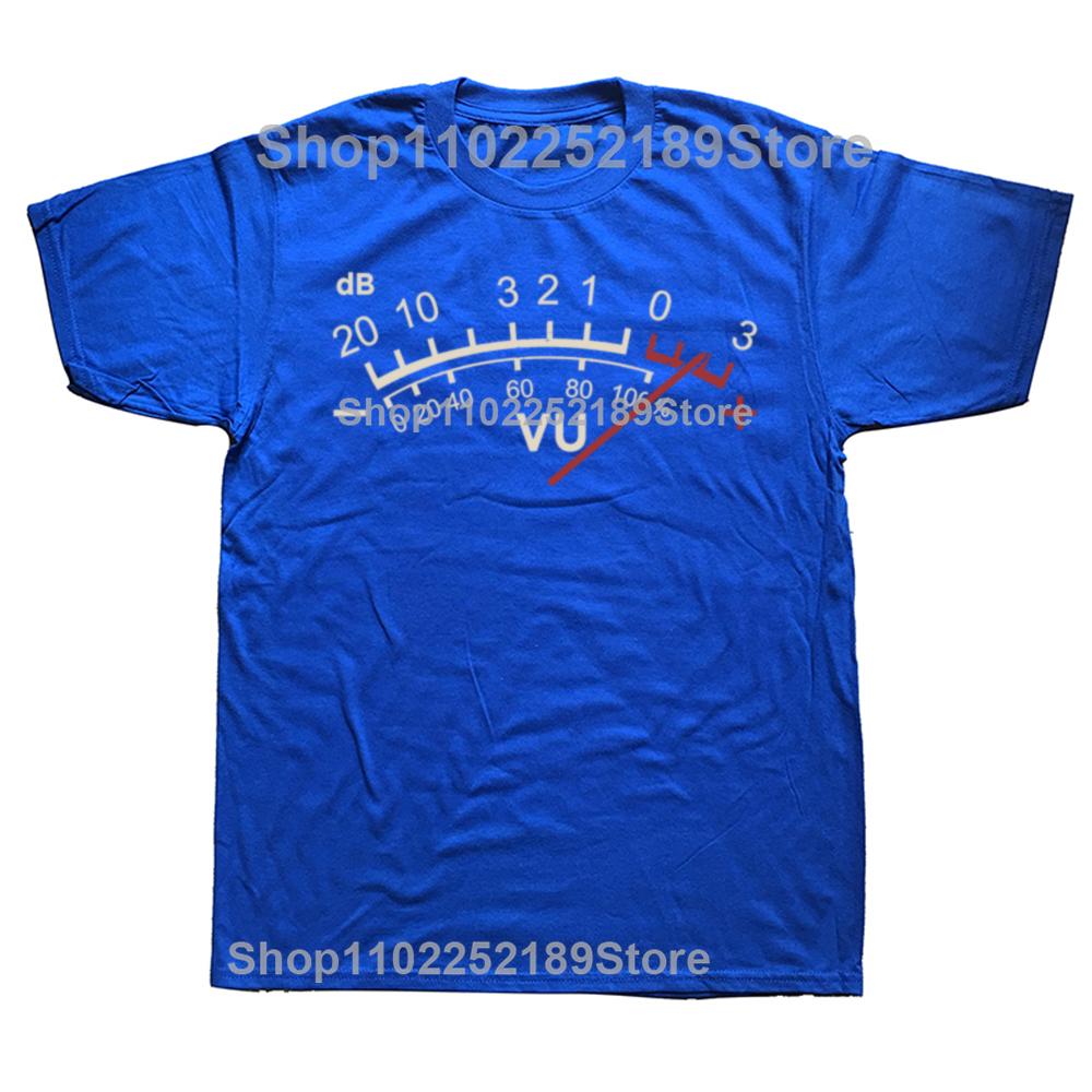 VU Meter Music Sound DB DJ Retro Vintage Classic T Shirt Men Casual Short Sleeve Tees Tops Harajuku Analog Audio Mens Clothing