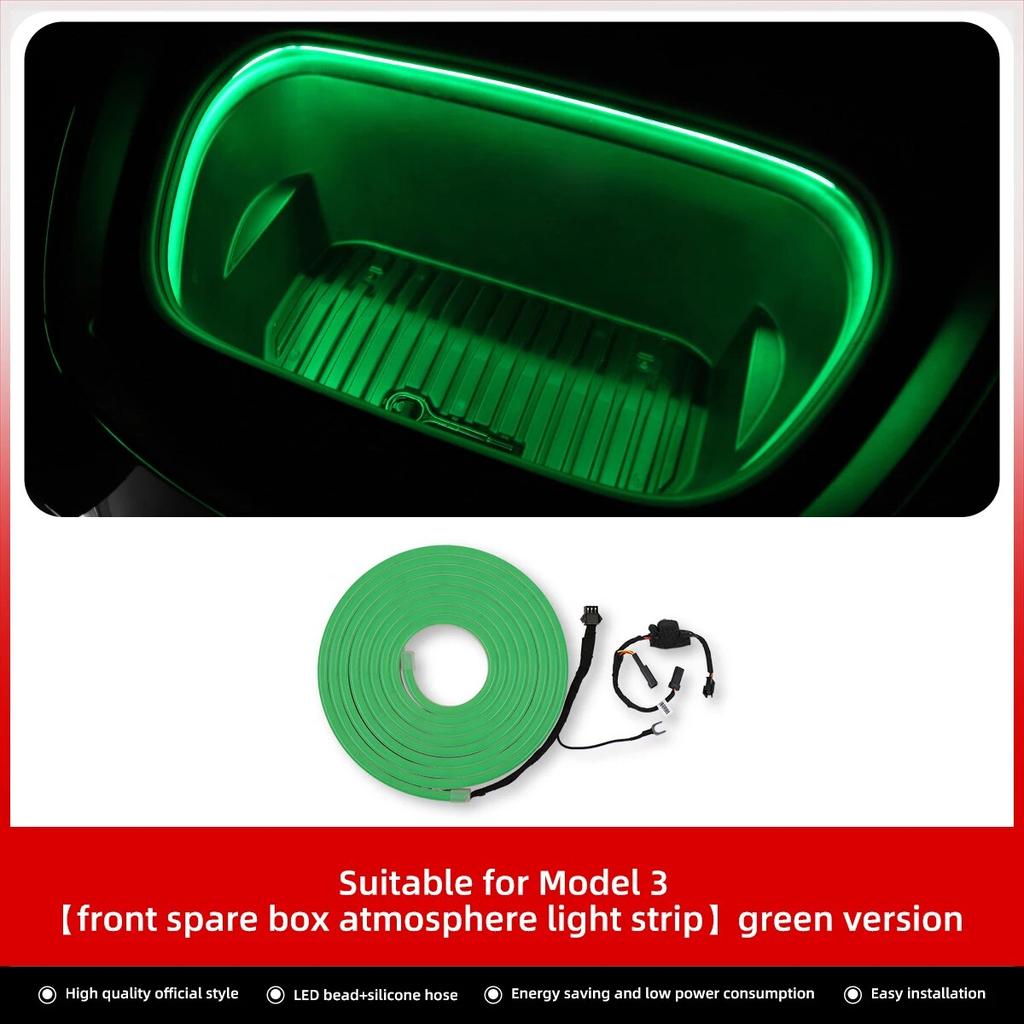 LUCKEASY For Tesla Model 3 Y Car Modification Accessories 12V Front Spare Box Atmosphere Light Silicone Tube LED Lighting Bar