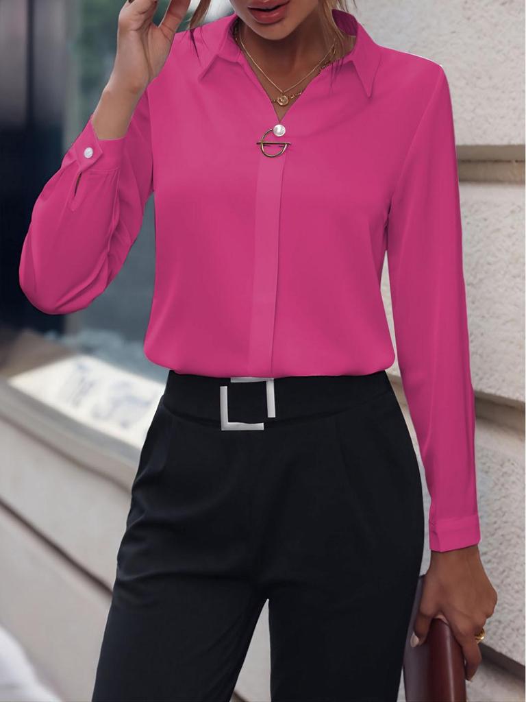 Универсальная женская рубашка с V-образным вырезом и длинным рукавом, европейско-американский стиль, для трансграничной торговли