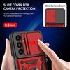 Coque de protection - Booling - pour Samsung Galaxy A55 5G - Antichoc en PC + TPU - Support Métal - Rouge