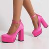 Satin Women's High Heels Pumps Shoes Platform Sexy 2025 Ankle Straps Black Red Pink Nude Heeled Dance Party Wedding Shoes Ladies