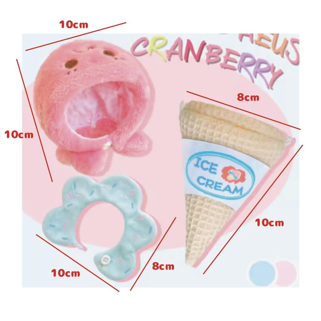 G triger Мягкий костюм в форме мороженого [Конус] для 10 см мягкой одежды для животных, хлопковая кукольная одежда, занятие с мягкими животными, костюм, розовый,