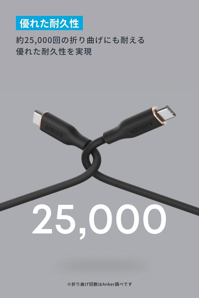 Anker PowerLine III Flow USB-C & USB-C Cable, 1.8m, 2-Pack (Black & White)