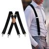 Mens Suspenders with Strong Metal Clips, 3.5cm Wide Heavy Duty Suspenders, Adjustable Elastic