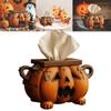 Halloween Pumpkin Tissue Box Holder, Spooky Halloween Tissue Box Cover Decor With Eyes, Pumpkin Sign Toilet Paper Holder
