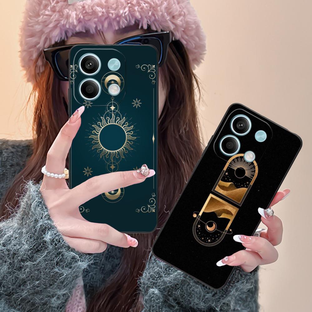 Чехол для мобильного телефона Солнце Луна для Xiaomi Redmi Note 14 13 12 11 S Pro Plus 4G 5G Цветная печать Чехол Роскошный Чехол Красивый