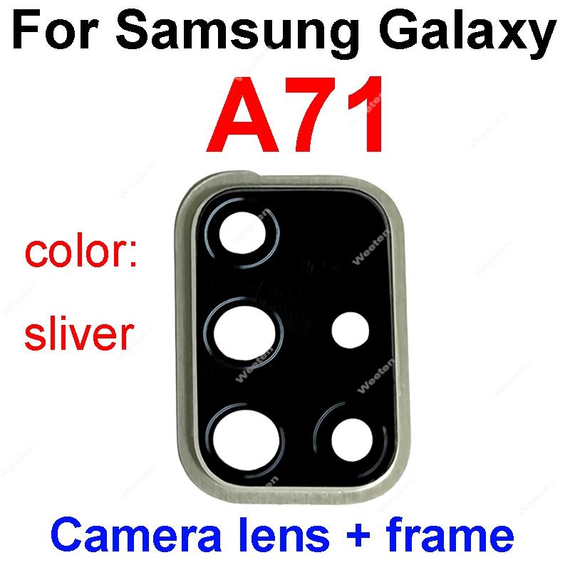 Use For Samsung Galaxy A21 A21S A31 A41 A51 A71 SM-A215U A217F A315F A415F A715F cell phone Back Camera glass holder frame parts