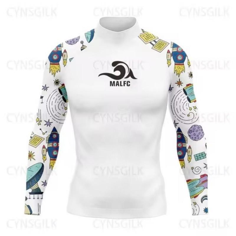 Mens UPF 50 Rash Guard Long Sleeve Swim Shirt Surfing Diving Snorkeling Water Sports Quick Dry Bamboo Fiber