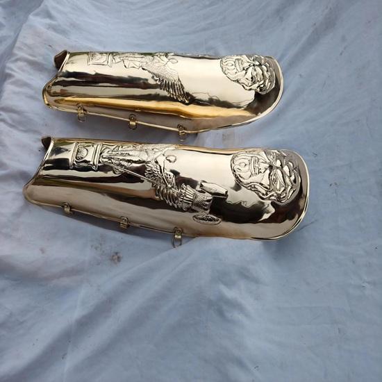 Римские латунные поножи с чеканкой LARP Реконструкция Подарок