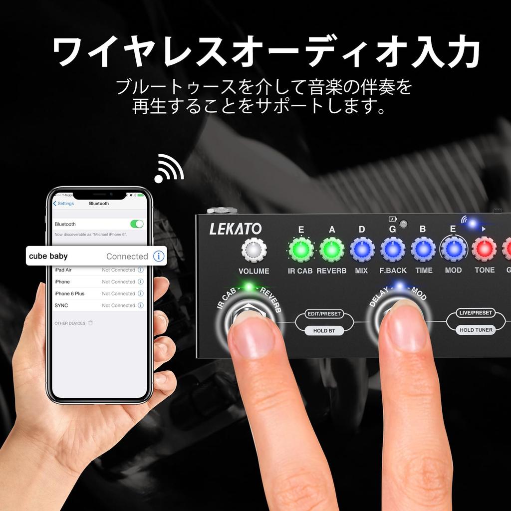 LEKATO Guitar Pedal with IR 9 AMP Delay and Chorus for Electric Guitar and Multi-Effects Loading, Modes, Reverb, Effects, Bass.