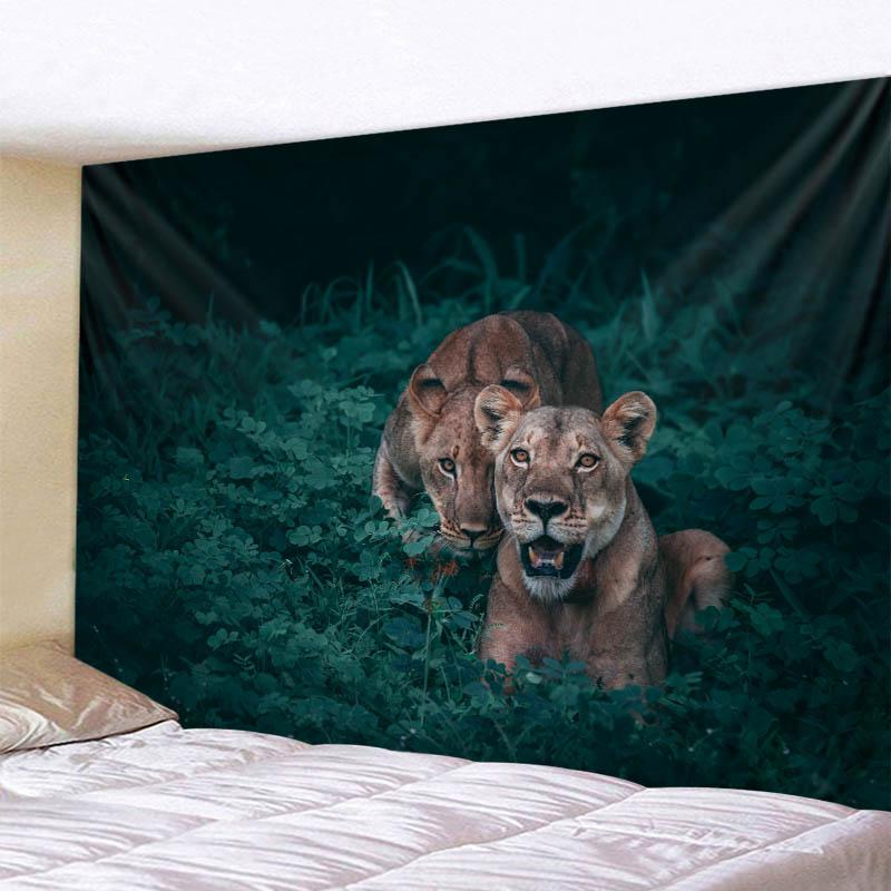 Фэнтезийный гобелен с животными, лесной тигр, украшение для дома, настенный подвесной богемный гобелен для гостиной, спальни, эстетика, украшение комнаты