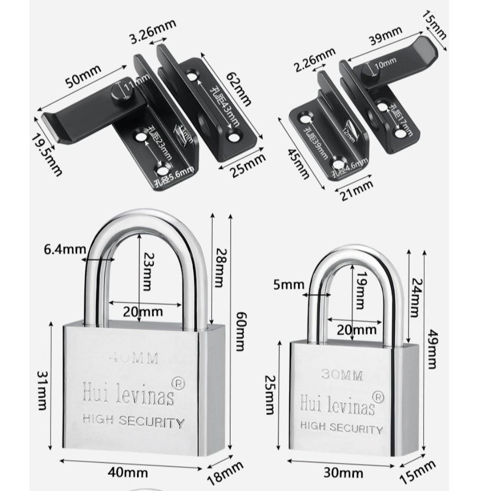 Waterproof Stainless Steel Padlock Small Lock Head Anti-theft Lock Household Lock  Door Lock