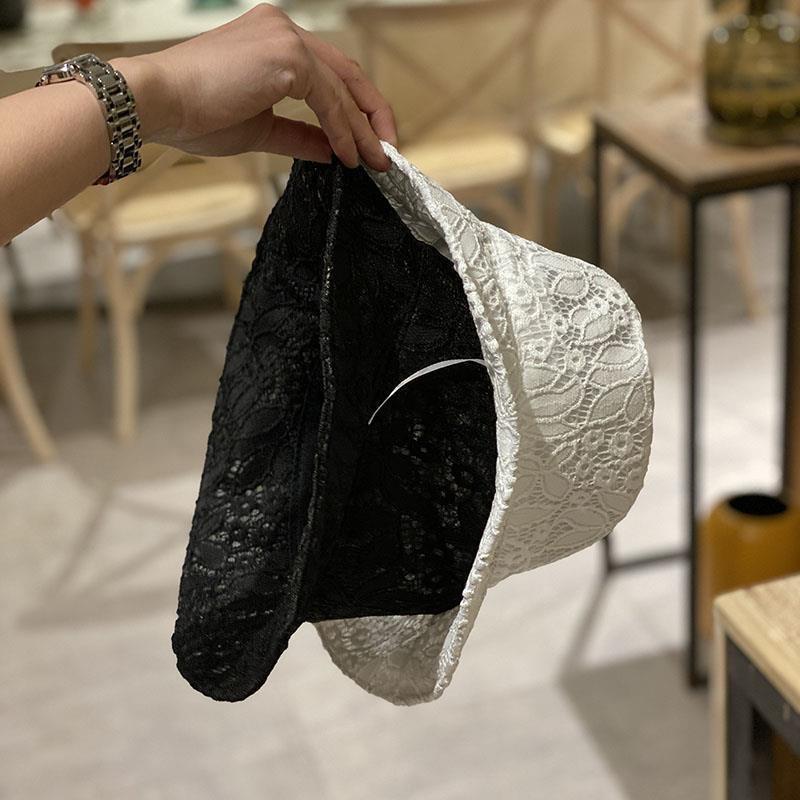 Bucket Hat Women's Summer Visor, Lace UV Protection Sun Hat, Versatile Basin Hat, White Hat Women