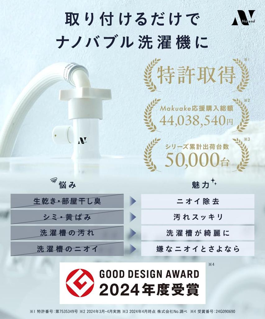 Noend Organic Мелкопузырьковый адаптер для стиральной машины Нано-генератор пузырьков Удаление запаха Бренд стирального бака, запатентованный первым с вертикальным