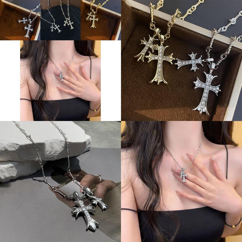 Элегантное длинное ожерелье с крестом для женщин, изготовленное из высококачественного сплава, с модным дизайном для лета 2024