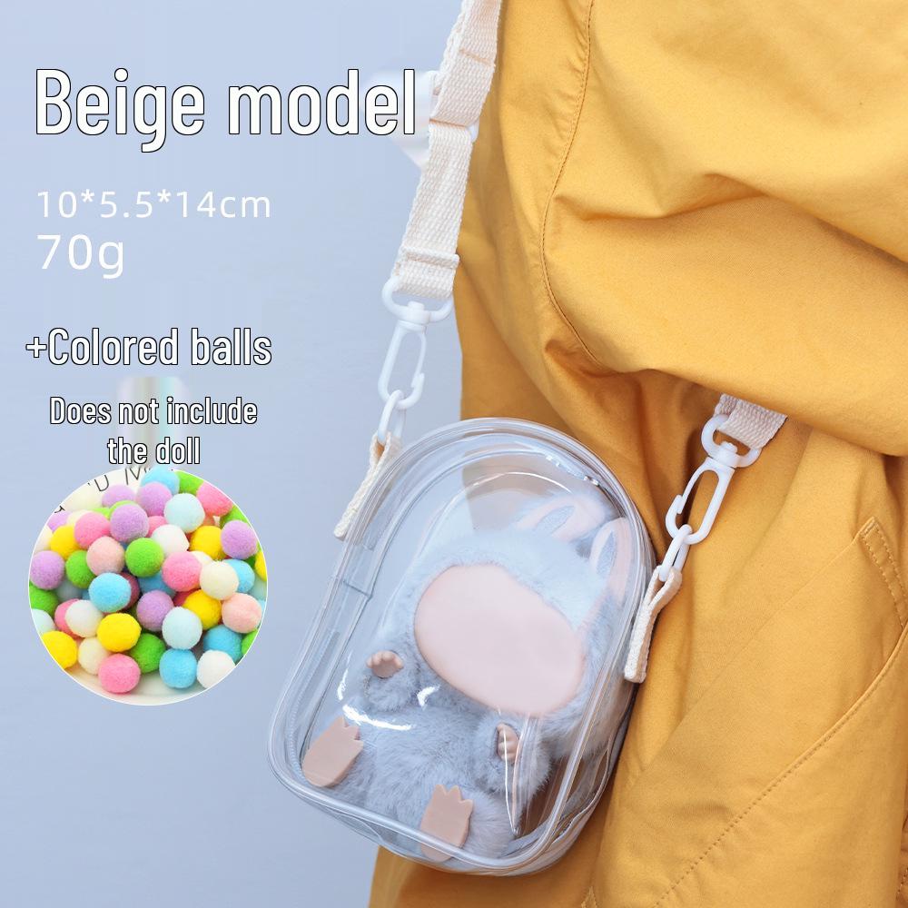 Labubu Sit Sit Party Второе поколение Прозрачная Ита Сумка-кроссбоди для коляски 14 см