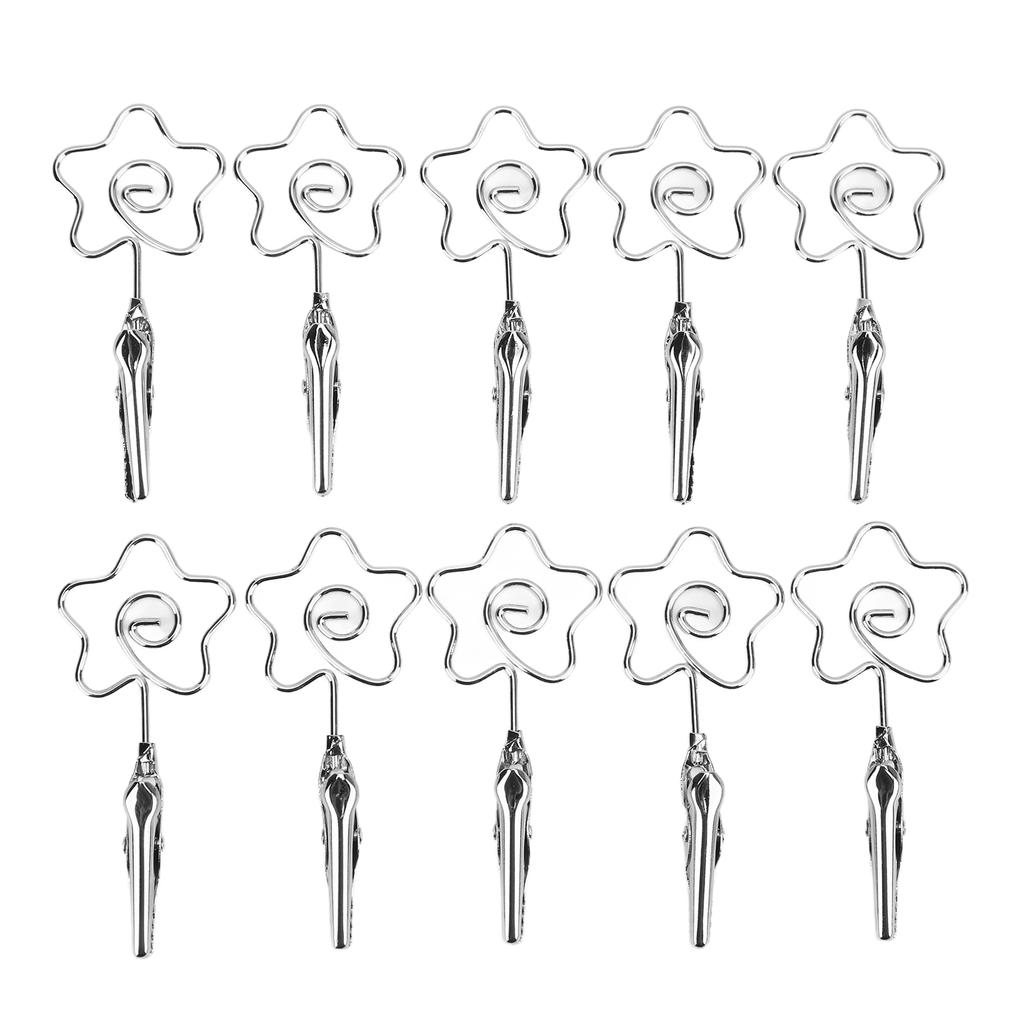 10Pcs Name Card Clips Metal Double Headed Strong Clip Sturdy Durable Wide Application Number Card