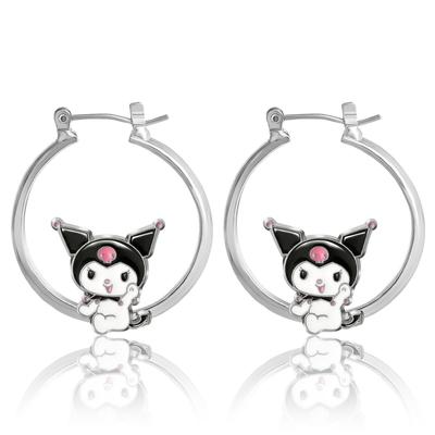 Серьги-кольца Hello Kitty Sanrio Hello Kitty Friends для женщин, эмаль Hello Kitty, Куроми, Мой Мелоди, Официально лицензированный подарок, Костюм. , Без драгоценных камней.