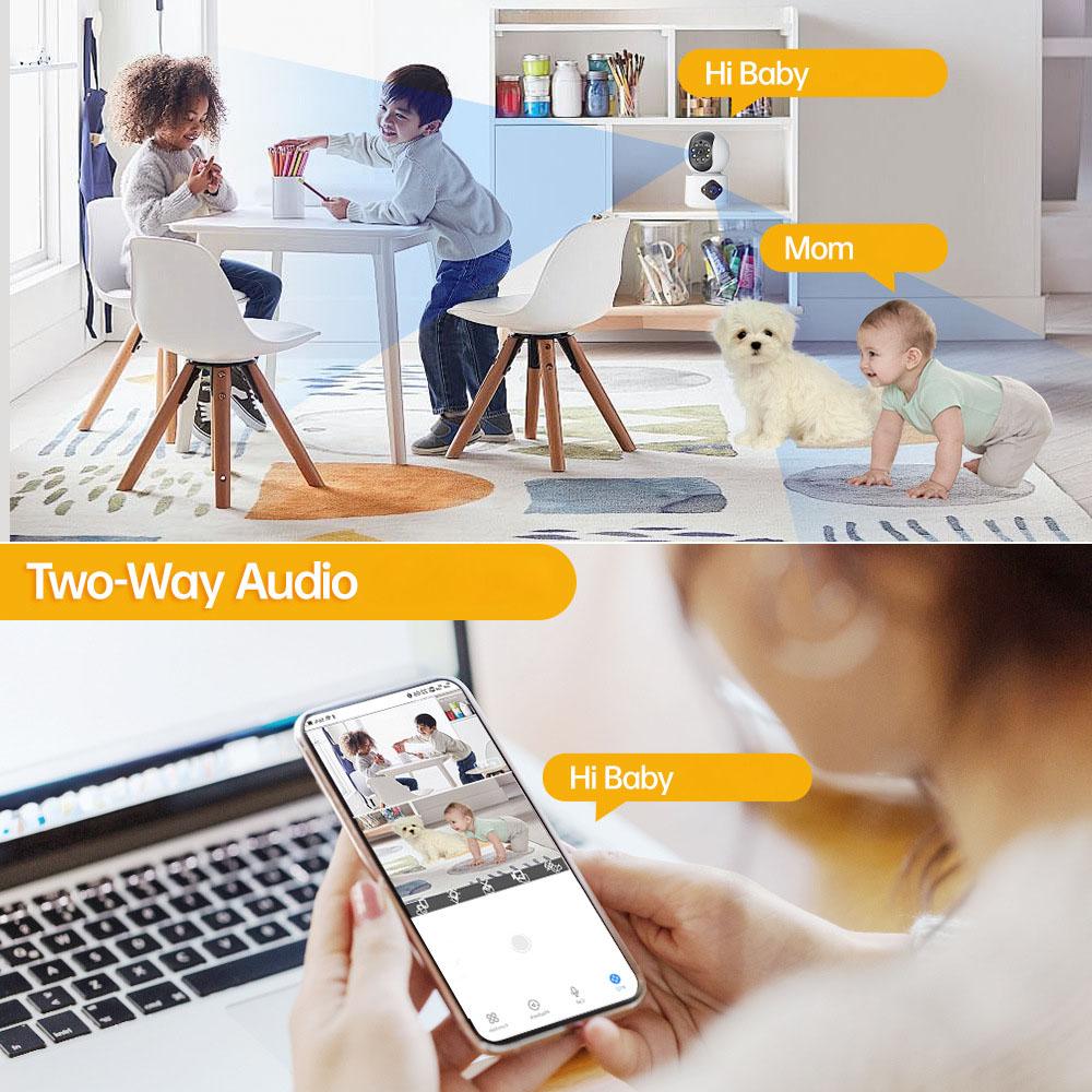 Dual Image WiFi Camera HD Smart Home Security Monitor Night Vision Surveillance Camera (No Memory Card)