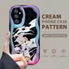 Cute Cartoon Pattern Cream Texture Casing Wavy Edge Soft Silicone Cover Phone Case for Samsung