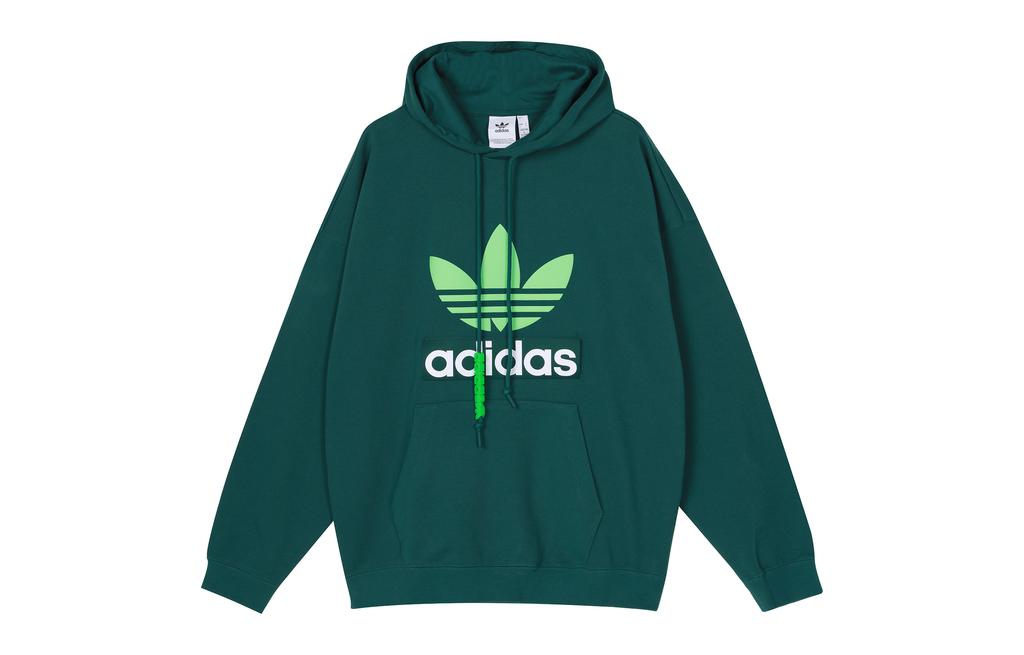 Adidas Originals BIG TREFOIL HOODIE Sweatshirt Men's Forest Green H09351