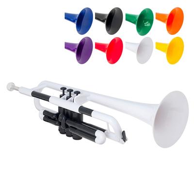 PInstruments Пластиковый духовой инструмент труба pTrumpet Bb Tone Легкий, высокопрочный, антибактериальный, с биопокрытием из АБС-пластика PTRUMPET1W Белый мешок и