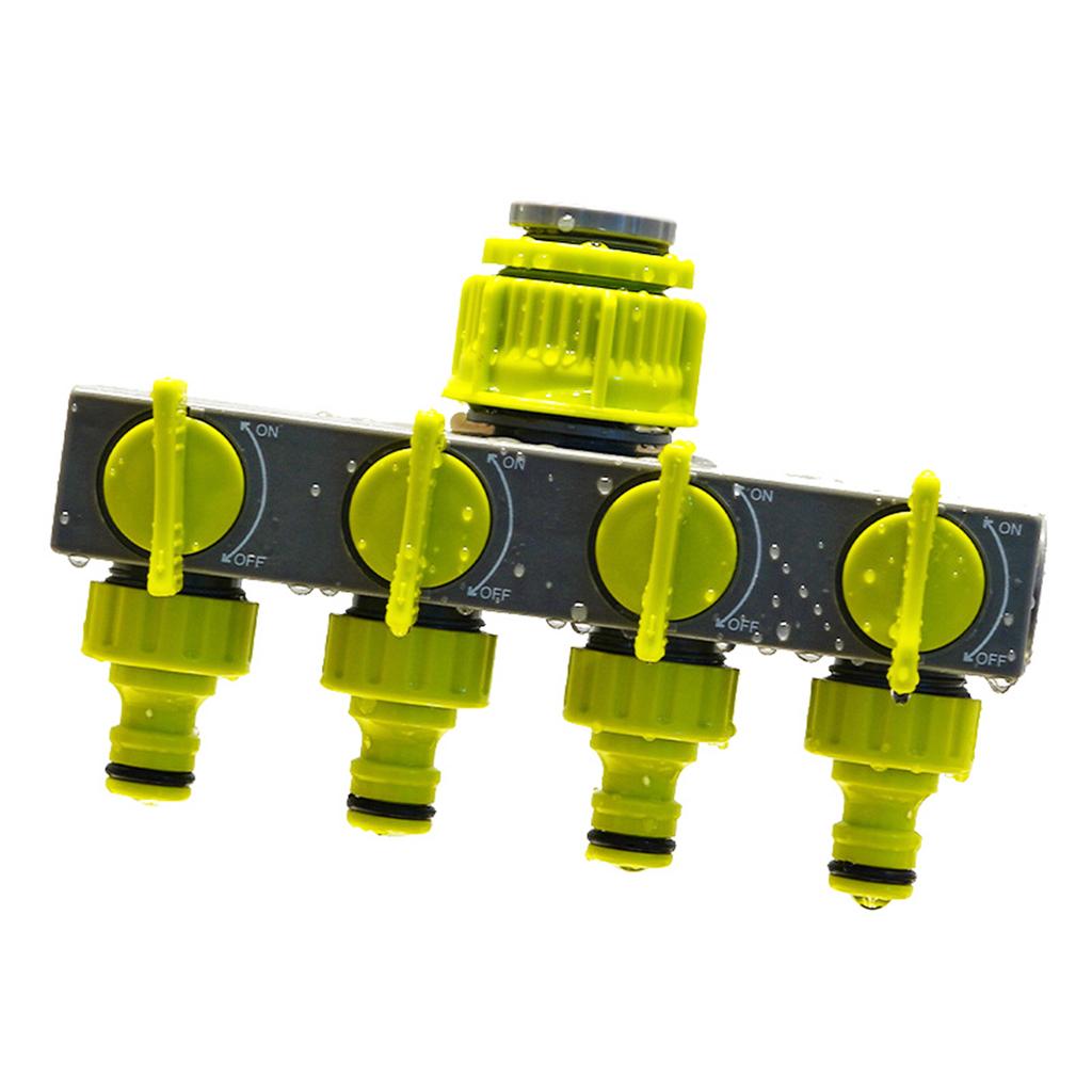 Соединитель водопроводной трубы для крана, один из четырех выходных клапанов, переключающий клапан для полива сада, уход за газоном, 4-ходовой