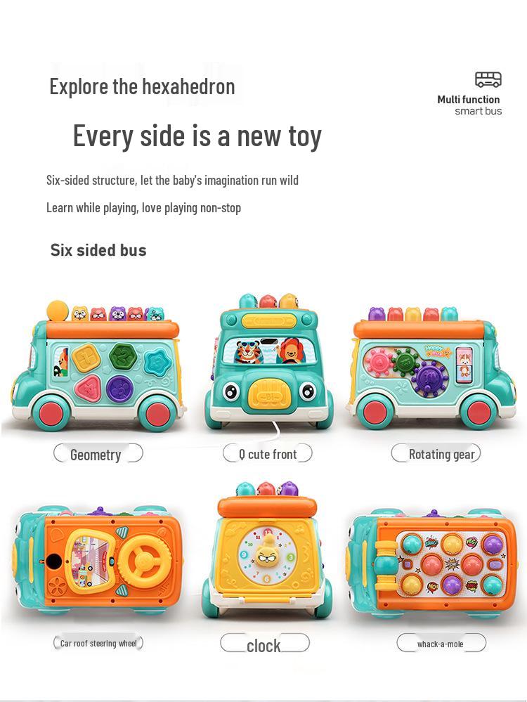 705 Kids' Whack-a-Mole Cartoon Bus: Bilingual Car Whacking Game