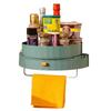 Rotating Spice Rack Holder with Drawer Wall Mounted Kitchen Spice Storage Shelves Bathroom Kitchen