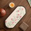 Shangqi Nine Peach Absorbent Oval Ceramic Tea Tray