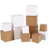 10pcs Small Bridal Party Decor Brown White Packaging Box Paper Box For Gifts Gift Box
