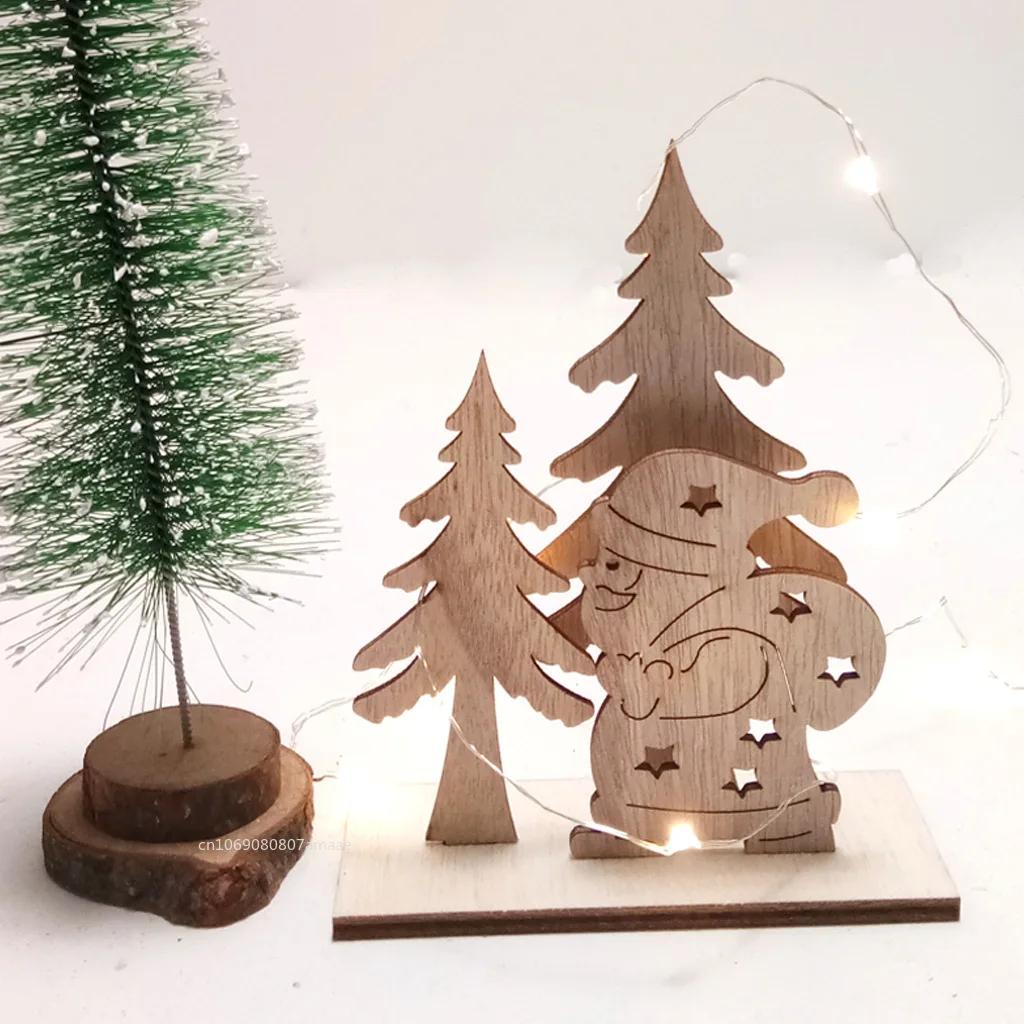 Рождественское украшение Деревянные спилы с подставкой Рождественское деревянное дерево/Лось Олень Поделки для DIY Рождественские украшения Детские подарки
