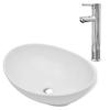 VidaXL Lavabo Salle de Bain Mitigeur Céramique Ovale Vasque Robinet Toilette 275497