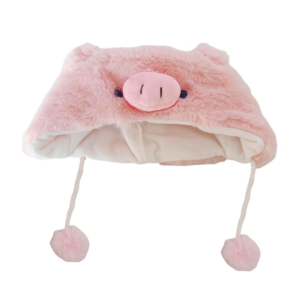Cute Cat Costume Warm Hat Adorable Plush Pig/Chicken Shape Pet Hat Suitable for Small Dog Kitten Puppy