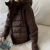 Модная женская короткая куртка Зимние куртки С капюшоном Вязаные рукава Свободная Толстая Теплая Женская парка