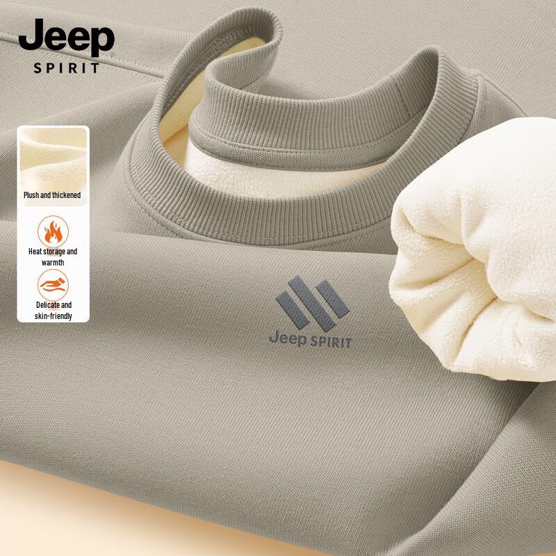 Мужской свитшот JEEP SPIRIT с флисовой подкладкой и круглым вырезом
