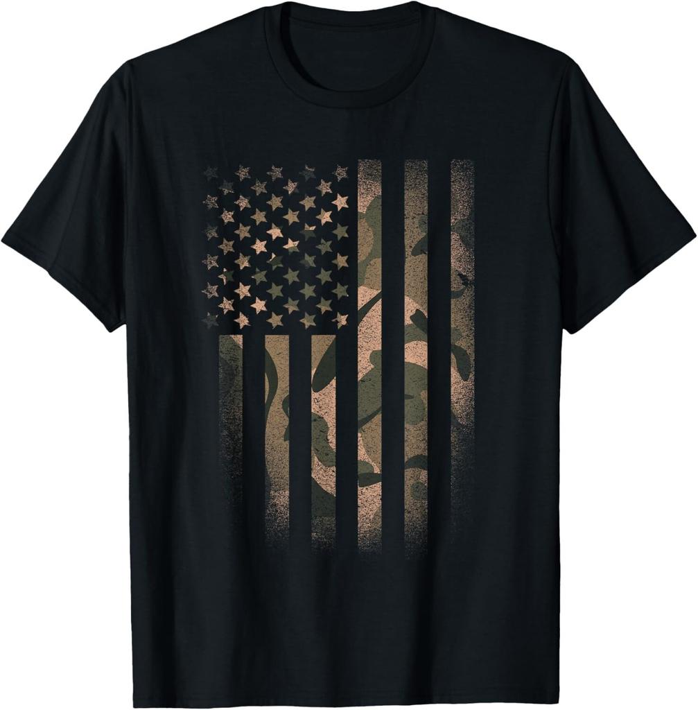 Camo American Flag Usa Military Tactical Camouflage Desert Gift Unisex T-Shirt Mens Womens Tees Top
