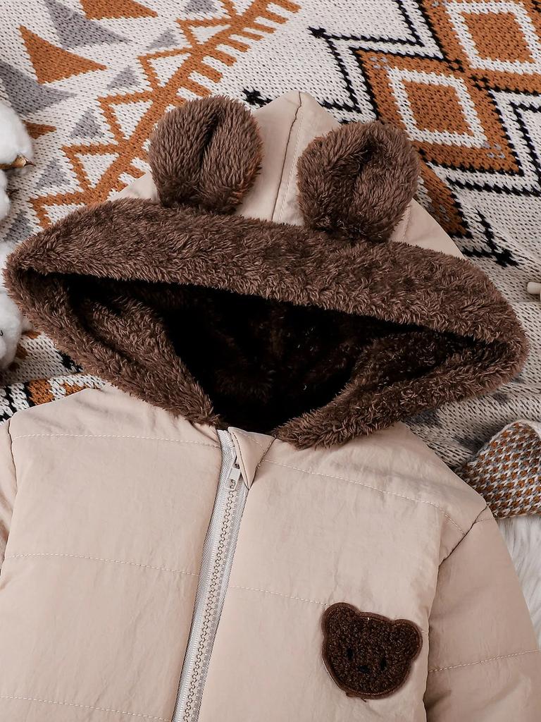 Зимний комбинезон для малыша Olive Bear, теплый флисовый ромпер