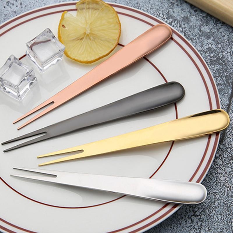 Вилка из нержавеющей стали Rong Exhibition West Cutlery Вилка для фруктов Десертная ложка Вилка Подарочная вилка для торта Две пластины Позолоченная черная ложка Вилка