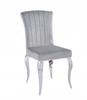 Velvet Chair, Grey, Glamour, Chrome Legs, Louis Furnitex