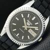 MENS VINTAGE SEIKO 5 AUTOMATIC REFURBISHED JAPAN BLACK DIAL WATCH A440554-4 Sk-a440554