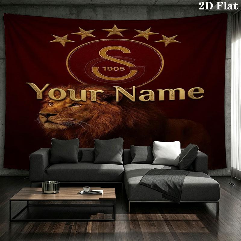 Galatasaray S Custom Name Wall Tapestry Aesthetic Wall Hanging Printed Fabric Blanket Decorative Tapestries for Bedroom Living Room Home Decor