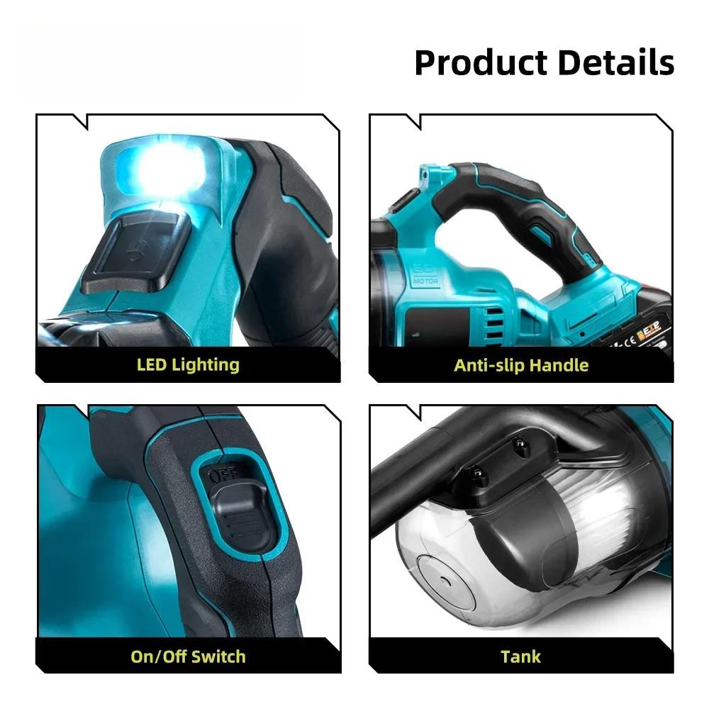 1000 Вт Высокомощный беспроводной электрический пылесос Портативный эффективный бытовой промышленный строительный чистый инструмент