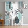 Bohemian Retro Ethnic Tulle Curtains for Living Room Bedroom Modern Kitchen Sheer Curtains for Voile Curtain