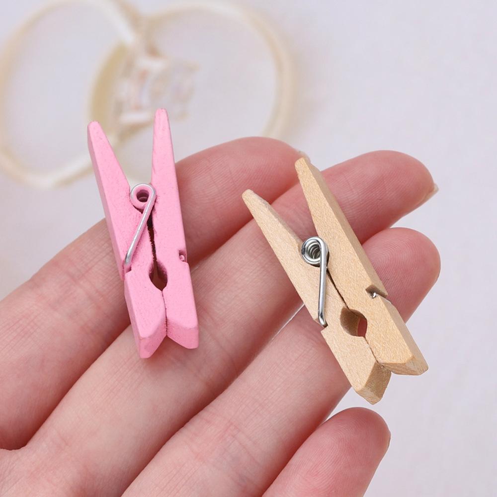 50Pcs Wooden Duck Bill Clip, Wooden Clip Photo Clip Clip Rope Display Clip DIY Decorative Wooden Fixed Color Clip